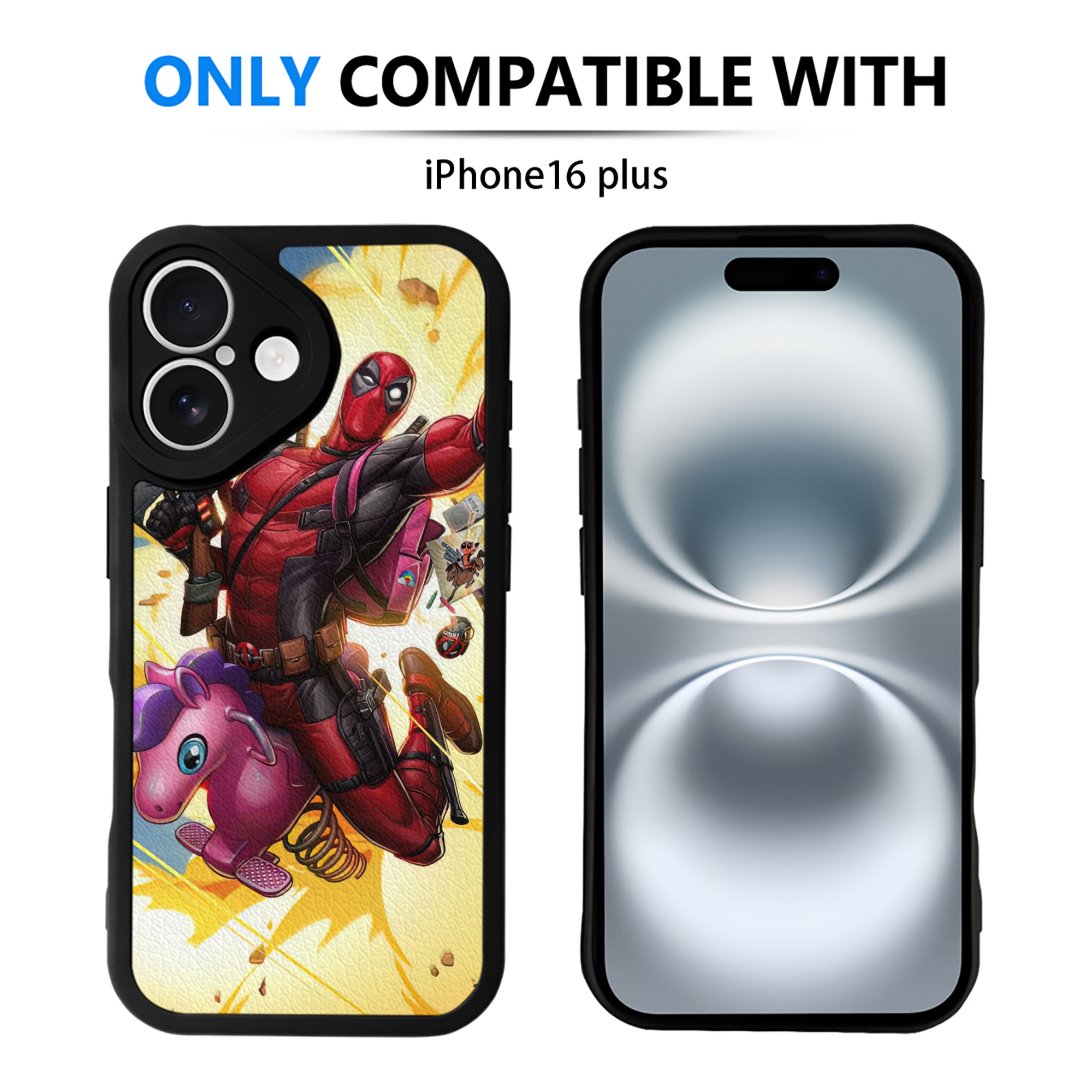 （画像用） Deadpool デッドプール 【iPhone 16シリーズ対応】シリコンスマホケース（レザー調） 材質：シリコン